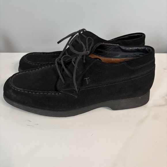 JP Tod\'s Men Suede Lace Up Casual Shoes Black Luxury Brand Made In Italy Size 40 main image 9